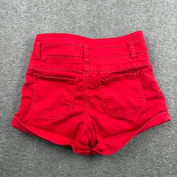 Mossimo Red High Rise Triple Button Cuffed Shorts Womens Size 2/26 - Picture 9 of 9